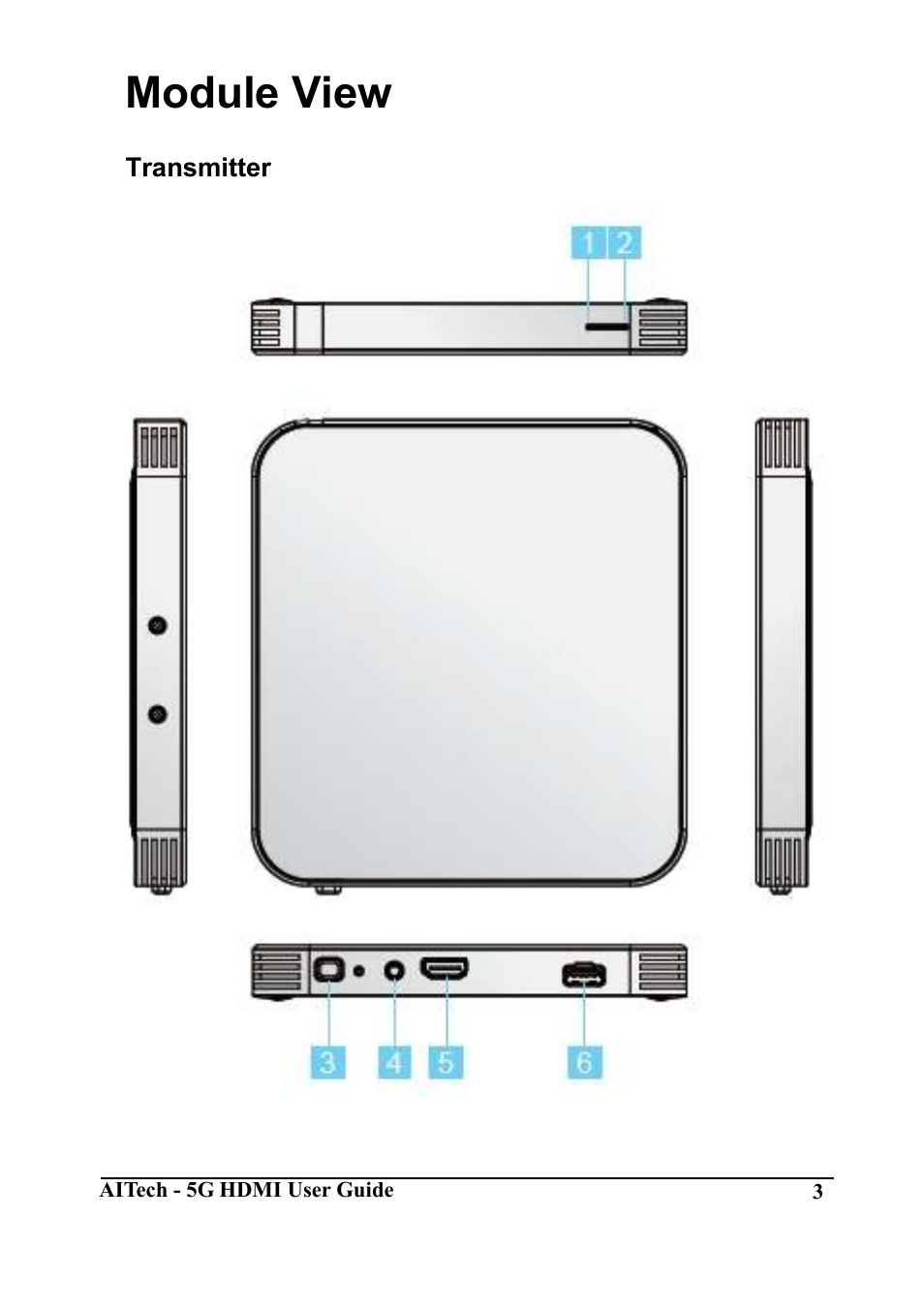 Module view | AItech Wireless HDMI Advanced User Manual | Page 3 / 16