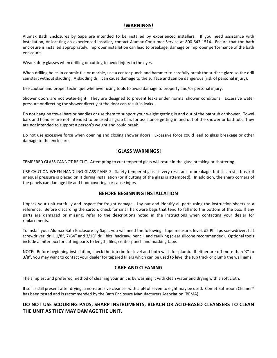 Alumax 300cv User Manual | Page 3 / 8