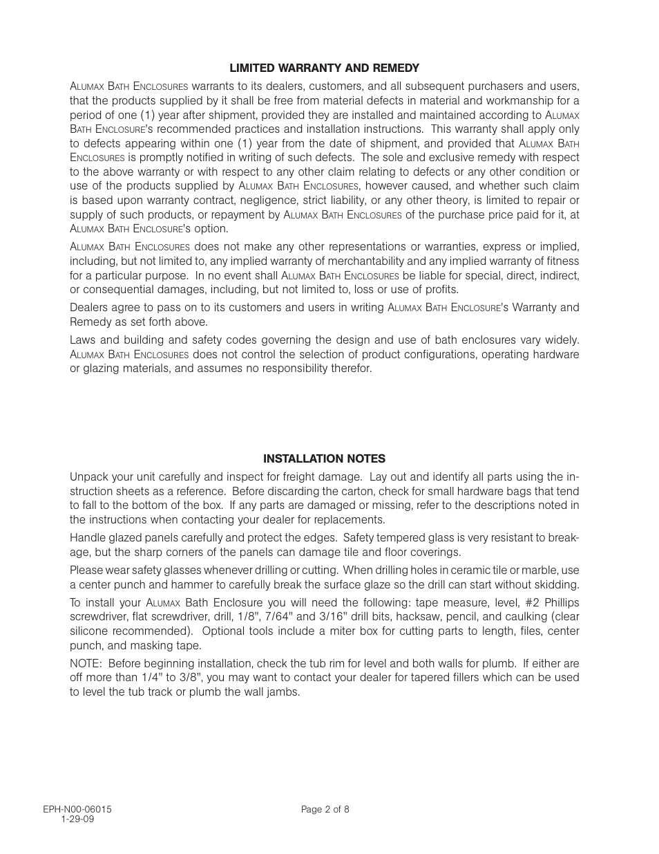 Alumax 650S User Manual | Page 2 / 8