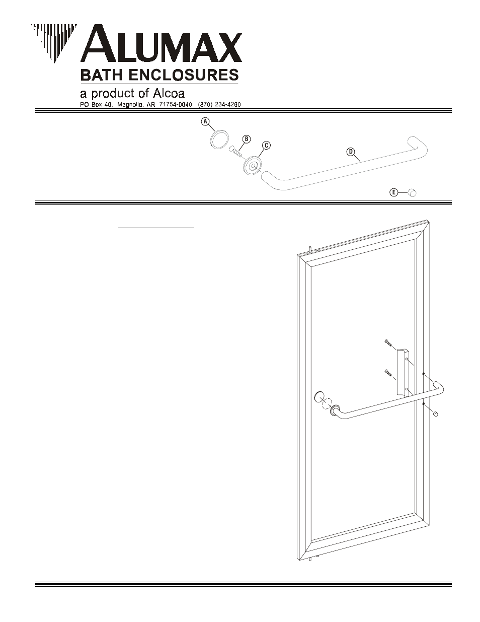 Alumax 790 Towel Bar User Manual | 1 page