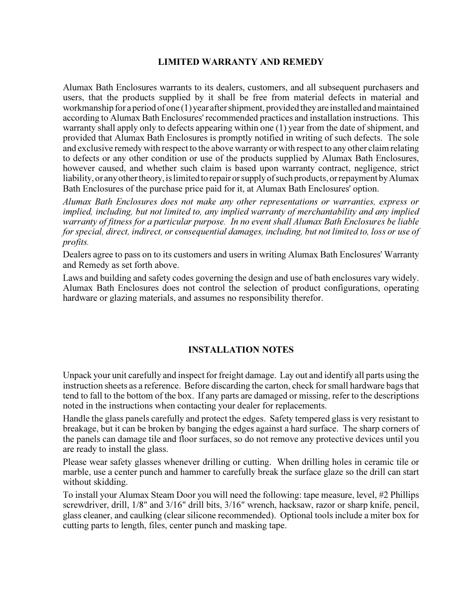 Alumax 890c User Manual | Page 3 / 8