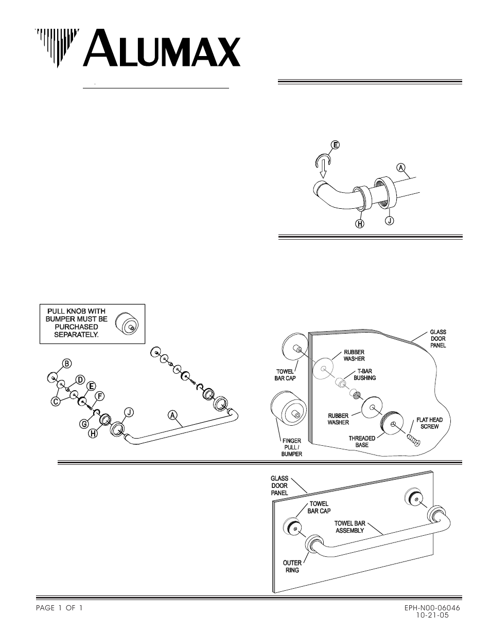 Alumax Deluxe Towel Bar User Manual | 1 page