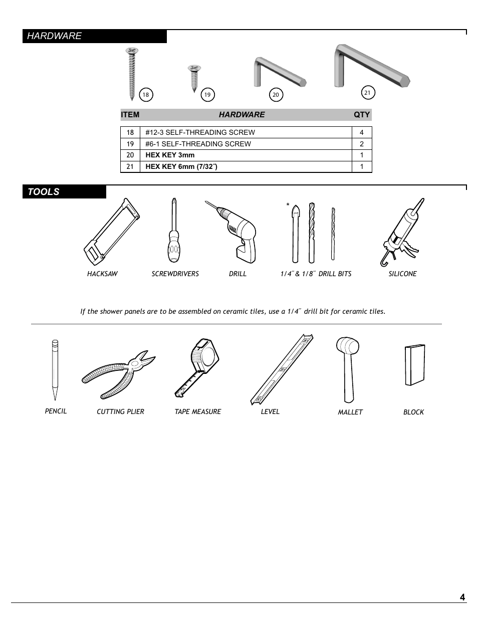 4tools hardware | Alumax P-DR1W-48-60 User Manual | Page 4 / 14