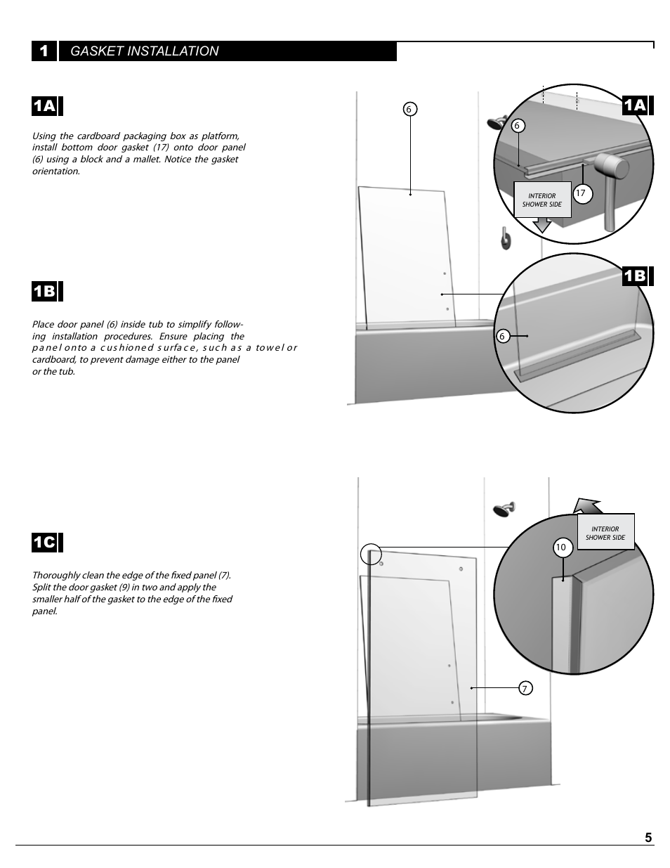 11a 1c, 1b 1a, 5gasket installation | Alumax P-DR1WT-60 User Manual | Page 5 / 14