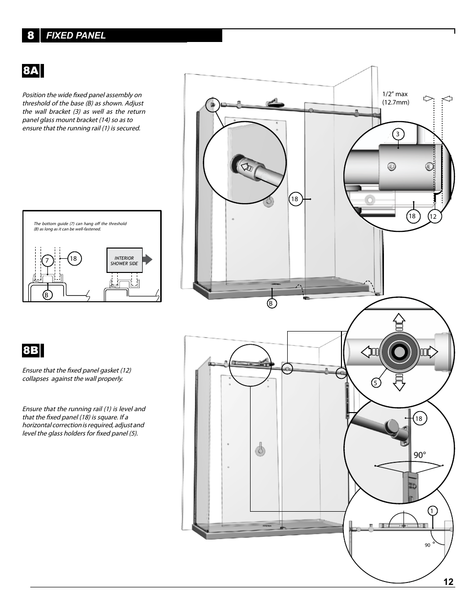 8b 8, Fixed panel | Alumax P-DR2W-48-60-CRP User Manual | Page 12 / 18