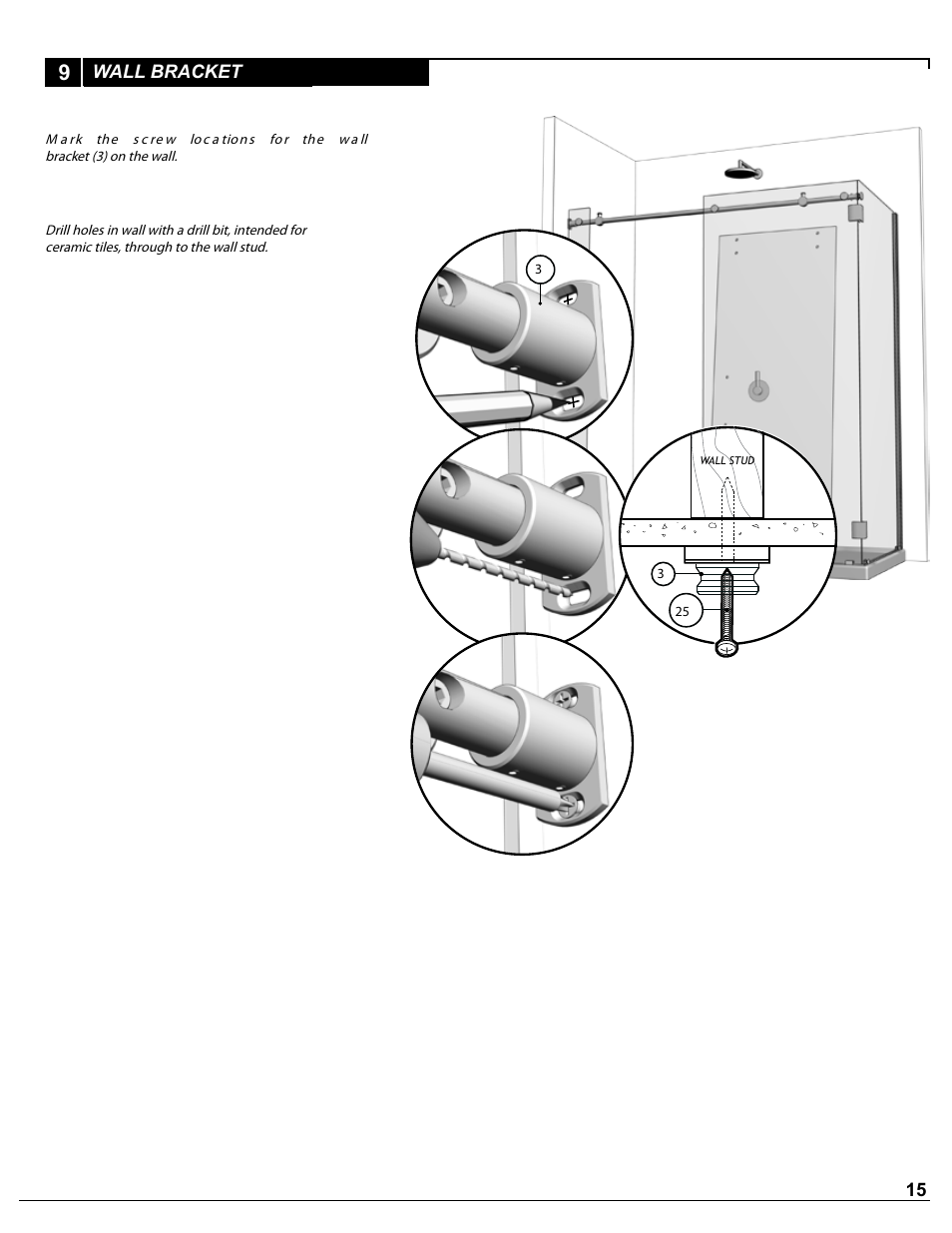 Wall bracket | Alumax P-DR2W-72-CW User Manual | Page 15 / 19