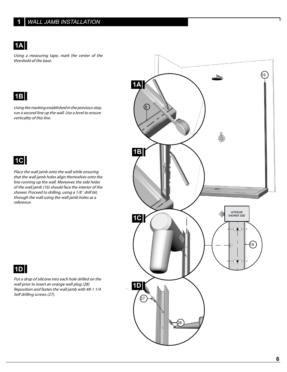 1d 1a, 1b 1c | Alumax P-DR2W-72-CW User Manual | Page 6 / 19