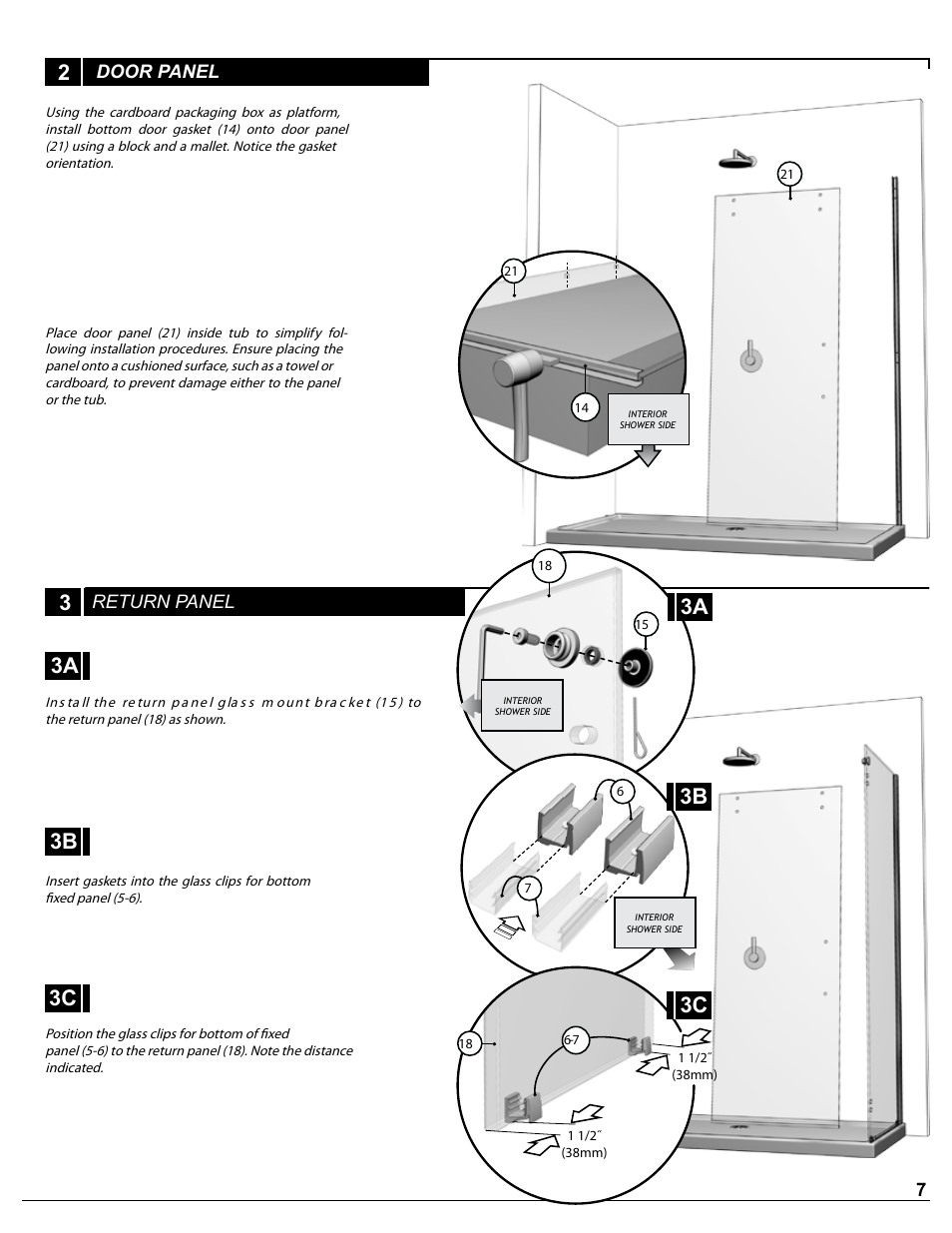 Door panel, Return panel | Alumax P-DR2W-72-CW User Manual | Page 7 / 19