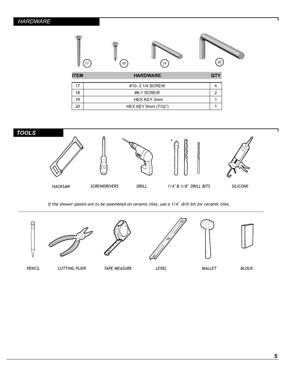 5tools, Hardware | Alumax P-DRA1Y User Manual | Page 5 / 16