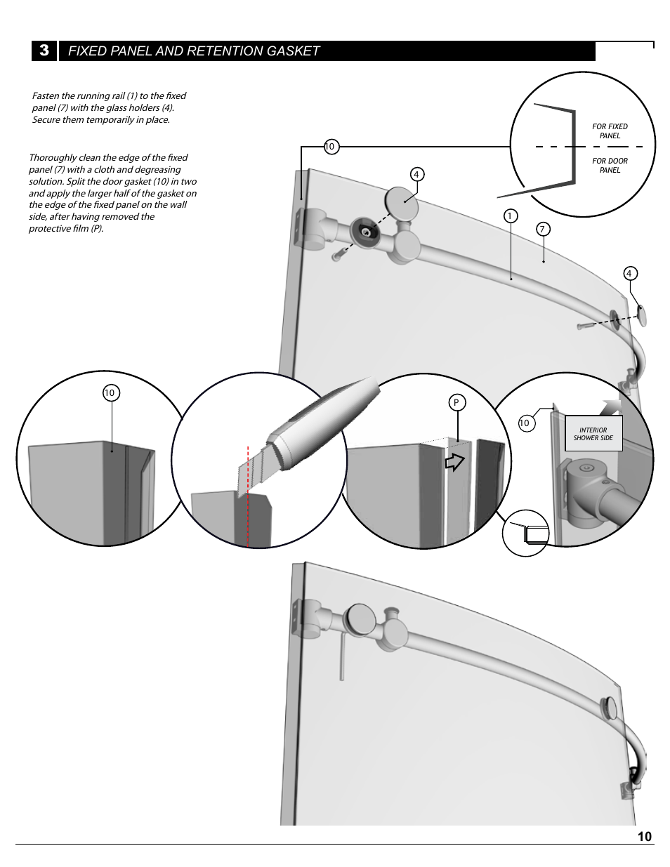 Fixed panel and retention gasket | Alumax P-DRC1Y User Manual | Page 10 / 26