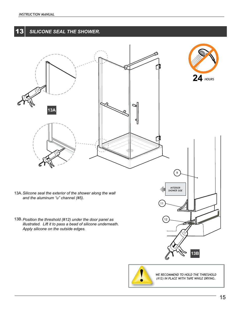 Silicone seal the shower | Alumax M-92X User Manual | Page 16 / 16