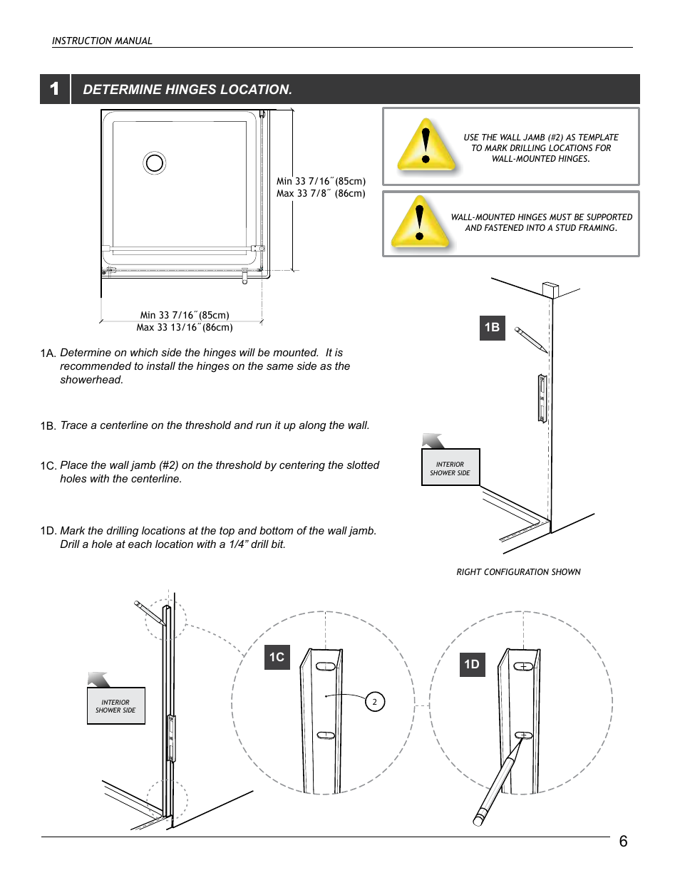 Determine hinges location | Alumax M-92X User Manual | Page 6 / 16