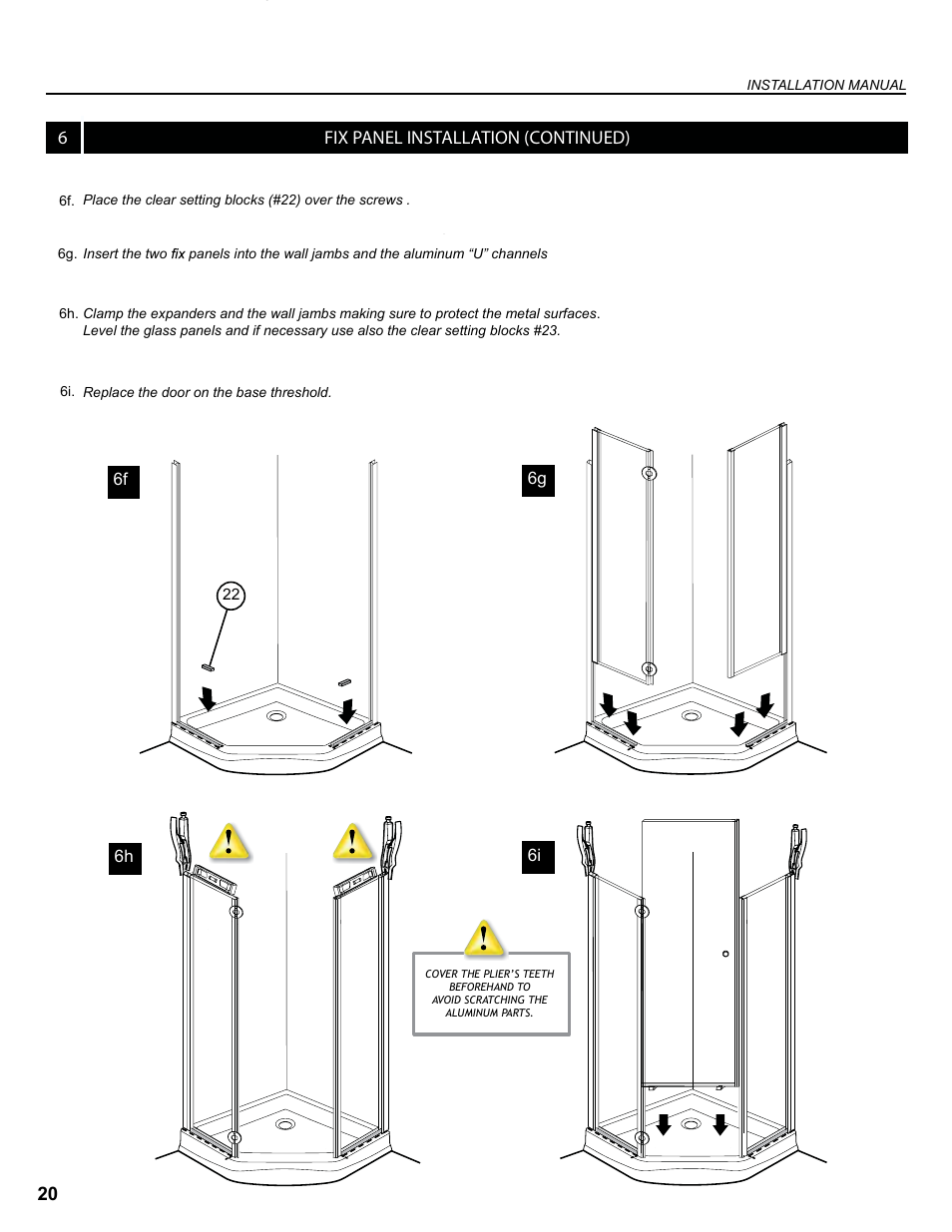 Fix panel installation (continued) 6 | Alumax M-94Z User Manual | Page 20 / 28