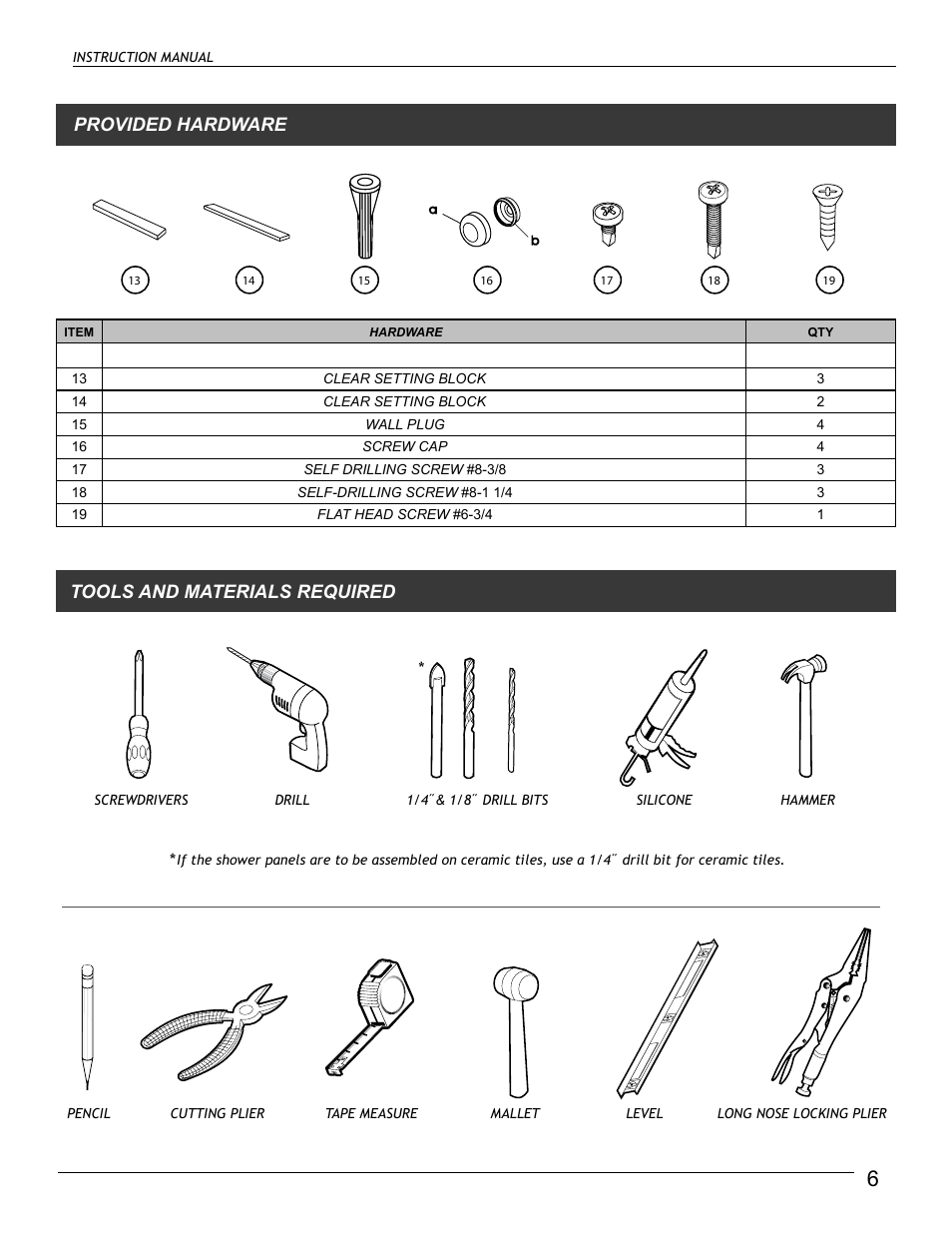 Tools and materials required provided hardware | Alumax M-DP91X User Manual | Page 6 / 16