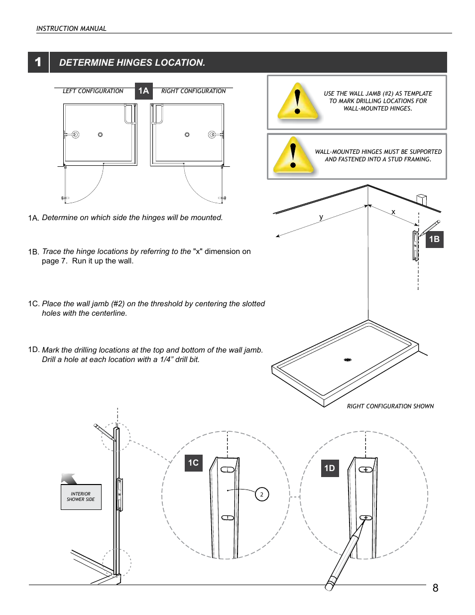 Determine hinges location | Alumax M-DP93X User Manual | Page 8 / 19