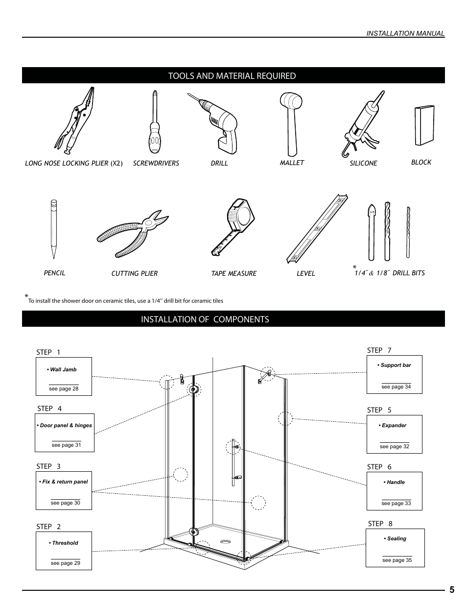 5tools and material required, Installation of components, Pxl4836 | Alumax M-PD93X User Manual | Page 5 / 13