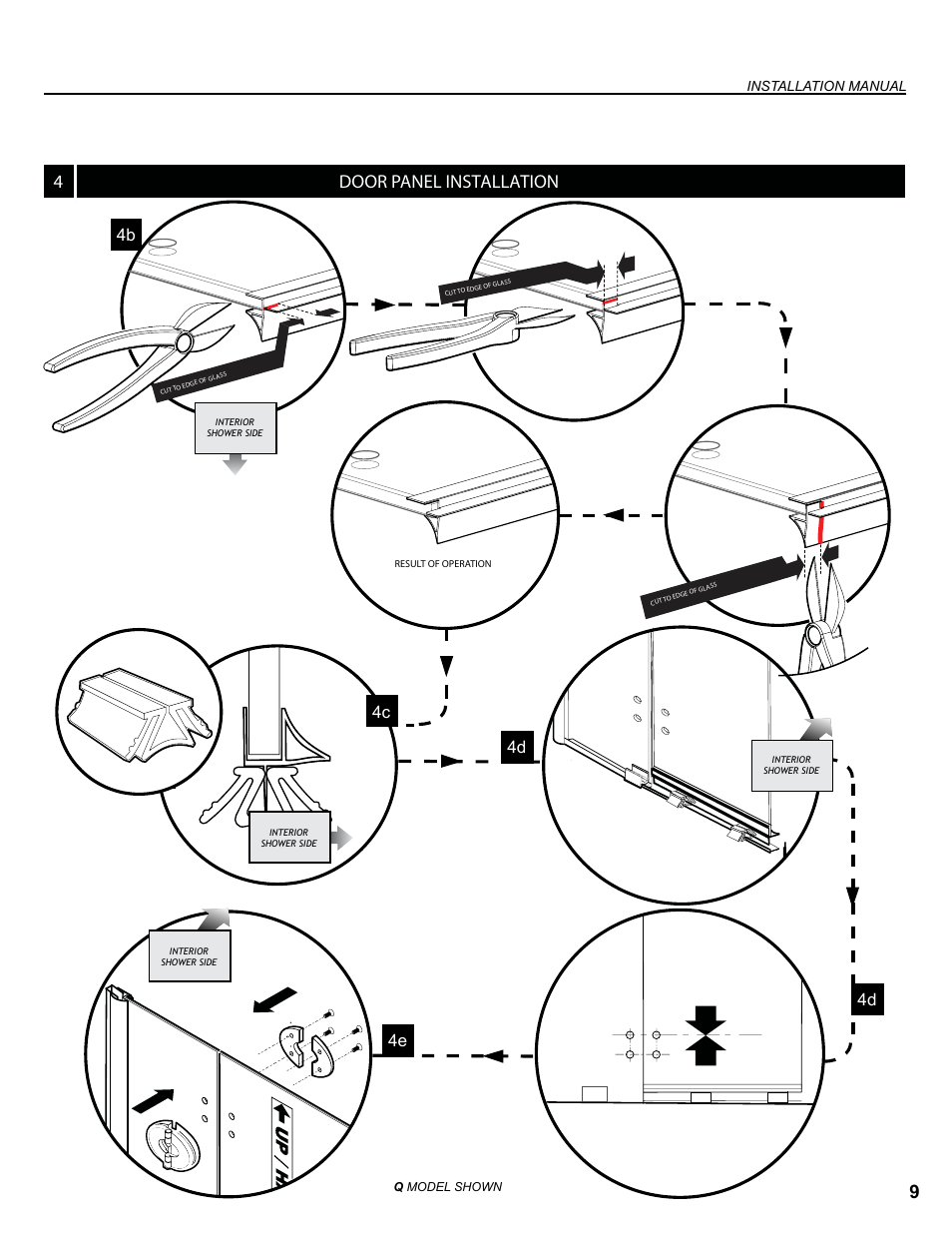 Door panel installation 4 9, 4c 4d 4d 4e, Installation manual | Alumax M-PD93X User Manual | Page 9 / 13