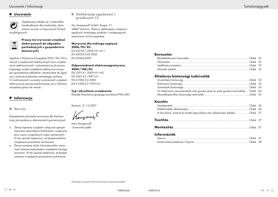 Parkside PHLG600 User Manual | Page 11 / 35