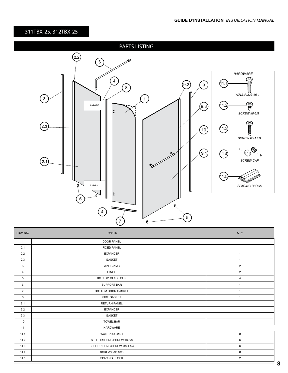 Guide d’installation installation manual | Alumax L-312 User Manual | Page 8 / 23