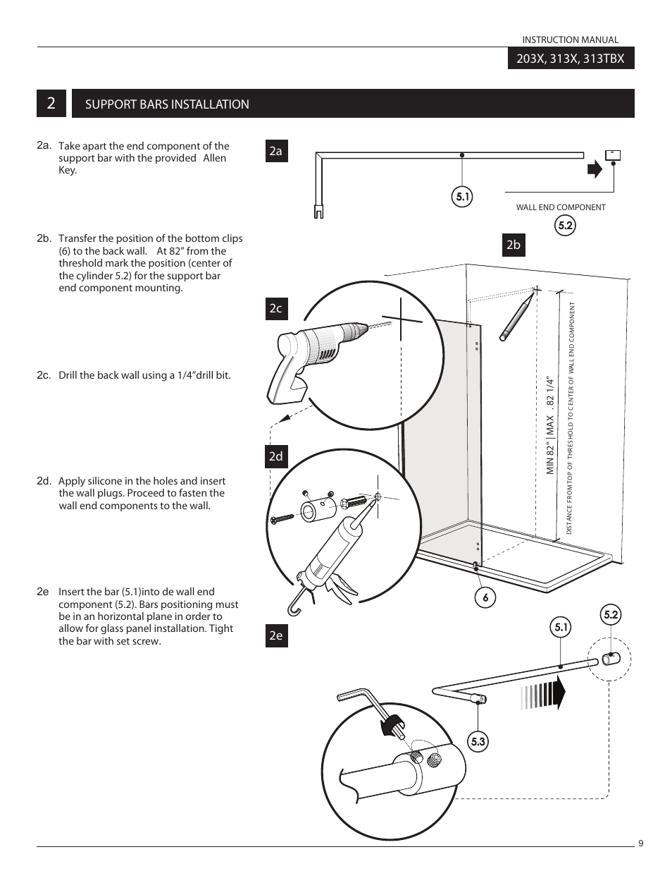 Support bars installation 2a, 2e 2d | Alumax L-313 User Manual | Page 12 / 17