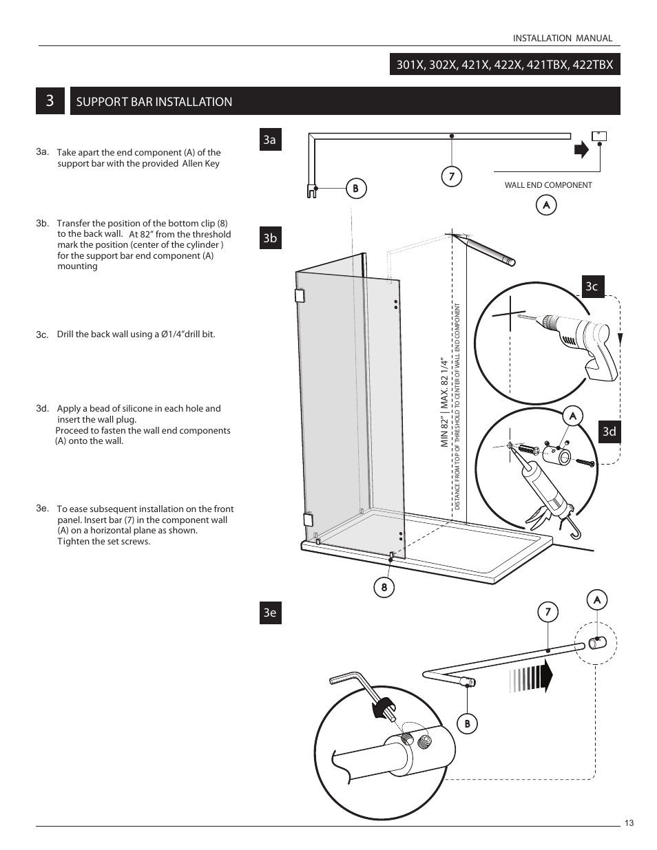 Support bar installation 3c 3a, 3d 3b | Alumax L-422 User Manual | Page 16 / 21