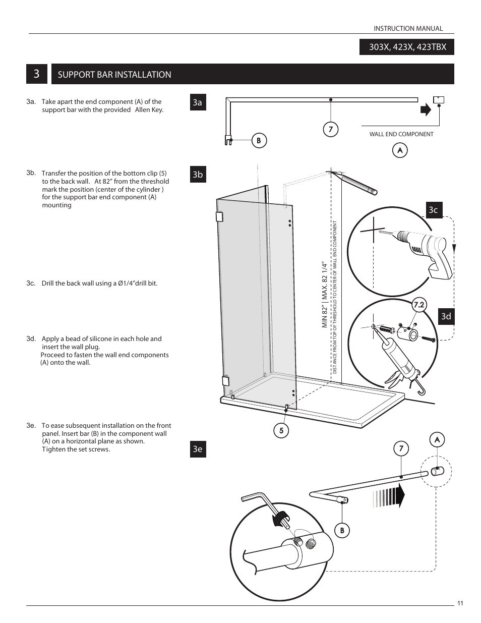 Support bar installation 3c 3a, 3d 3b | Alumax L-423 User Manual | Page 14 / 19