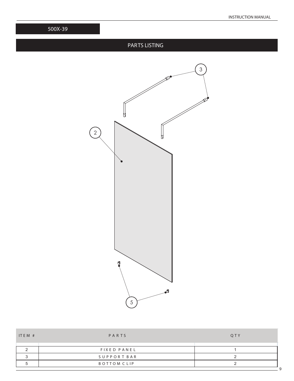 Parts listing | Alumax L-522 User Manual | Page 12 / 22