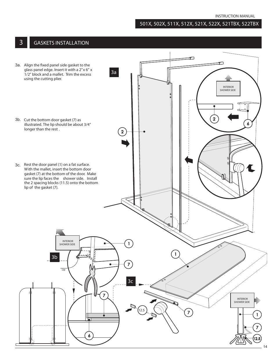 Gaskets installation, 3b 3c | Alumax L-522 User Manual | Page 17 / 22