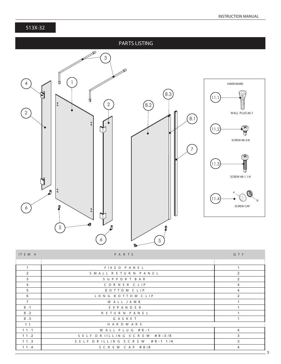 Parts listing | Alumax L-523 User Manual | Page 6 / 19