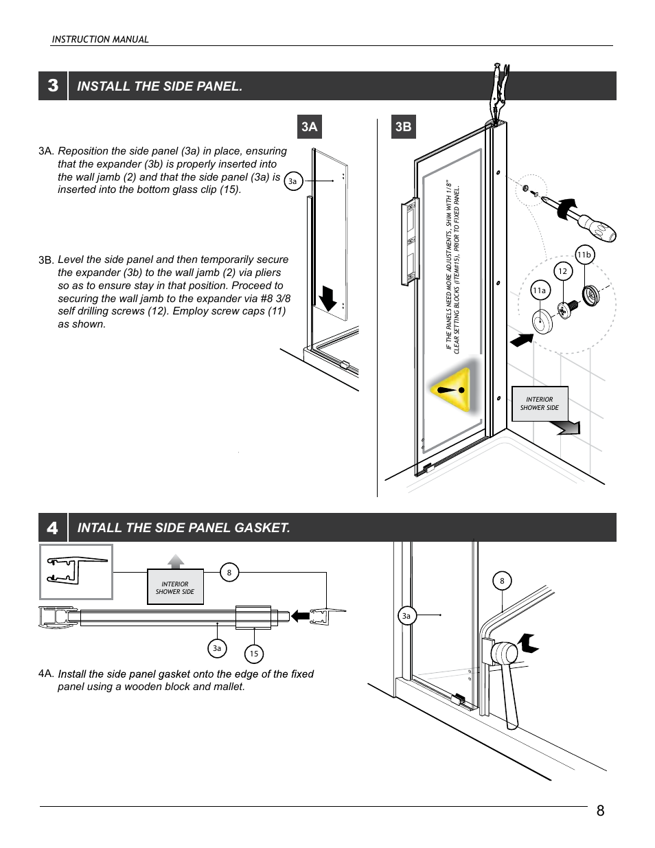 3b install the side panel, Intall the side panel gasket | Alumax L-SSSX24 User Manual | Page 8 / 11