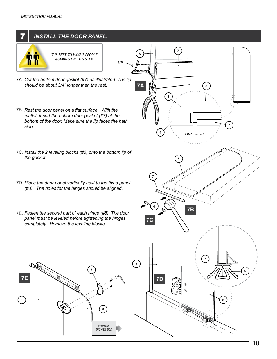 Install the door panel | Alumax L-RTSZ24 User Manual | Page 10 / 12