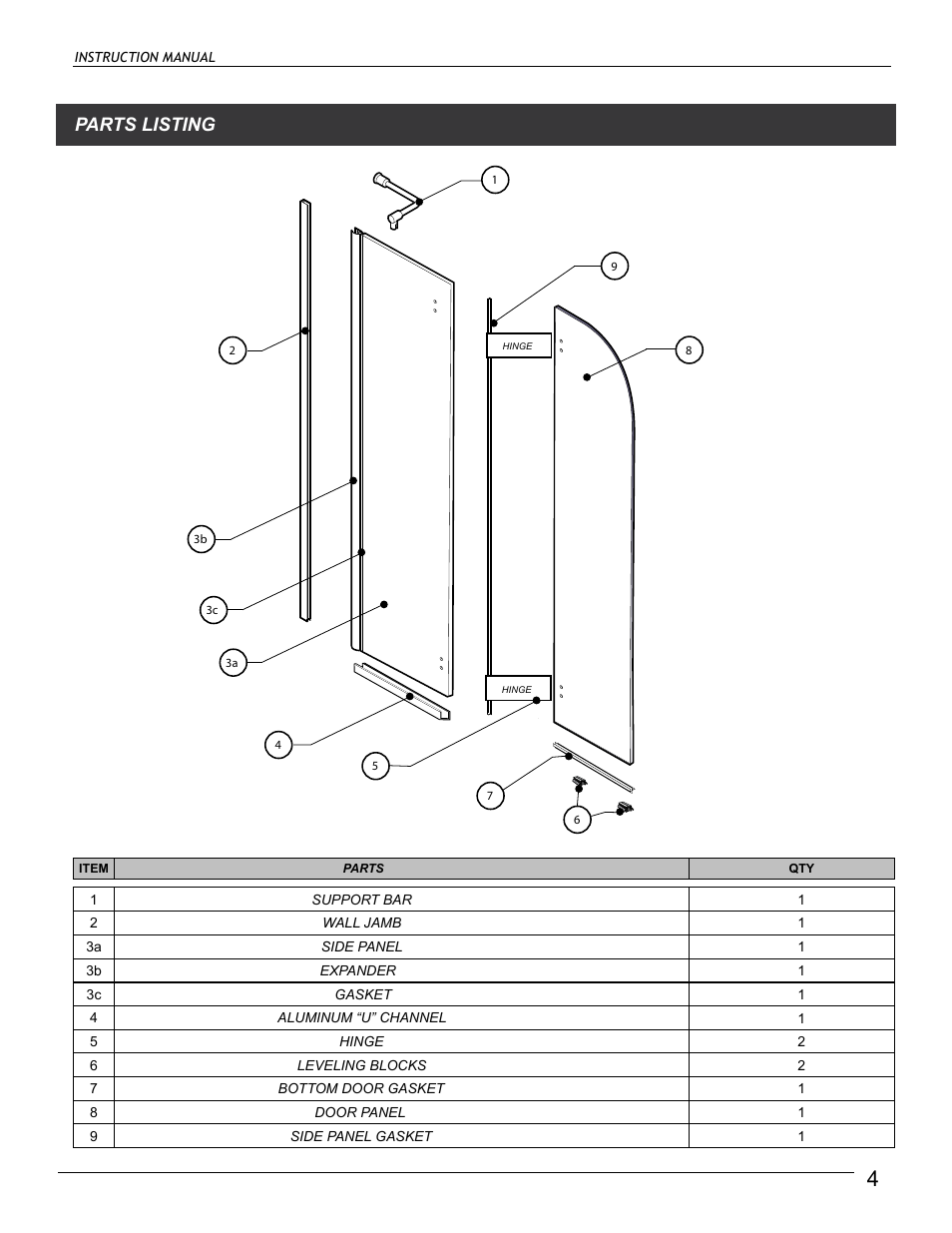 Parts listing | Alumax L-RTSZ24 User Manual | Page 4 / 12