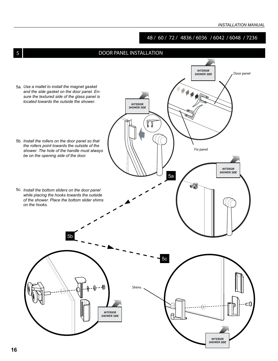 516 door panel installation, 5a 5b | Alumax K-K93Z User Manual | Page 16 / 19