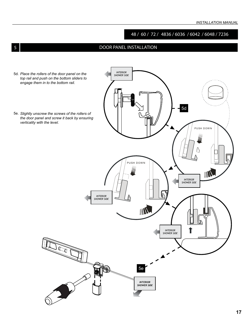 517 door panel installation, 5d 5e | Alumax K-K93Z User Manual | Page 17 / 19