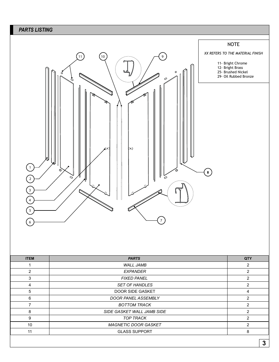 Parts listing | Alumax K-KC4Z User Manual | Page 3 / 15