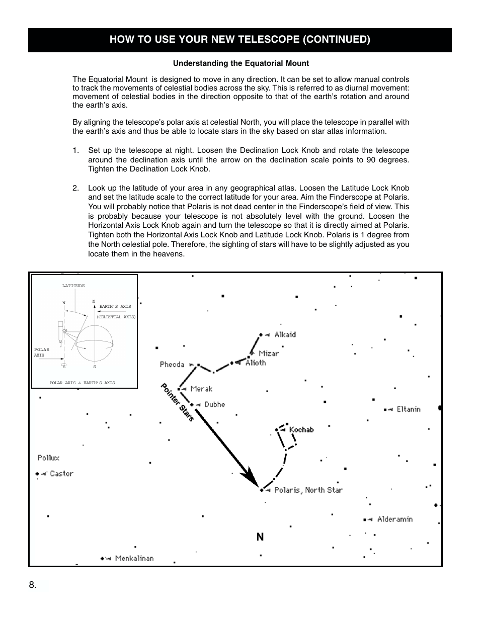 How to use your new telescope (continued) | Bushnell 78-9500 User Manual | Page 8 / 12
