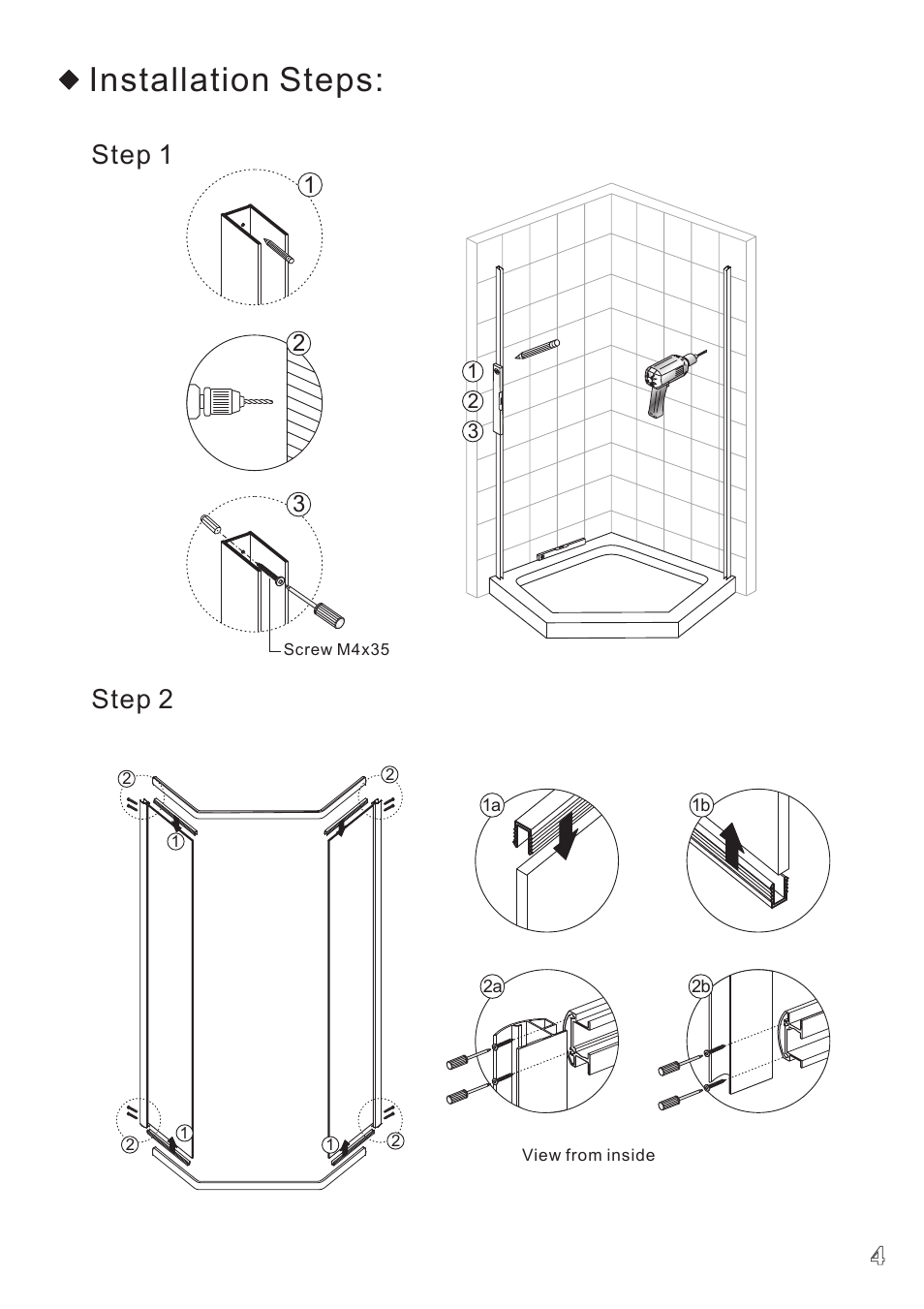 5 [converted].pdf, Installation steps, Step 1 step 2 | Alumax K-KN4Z User Manual | Page 6 / 9