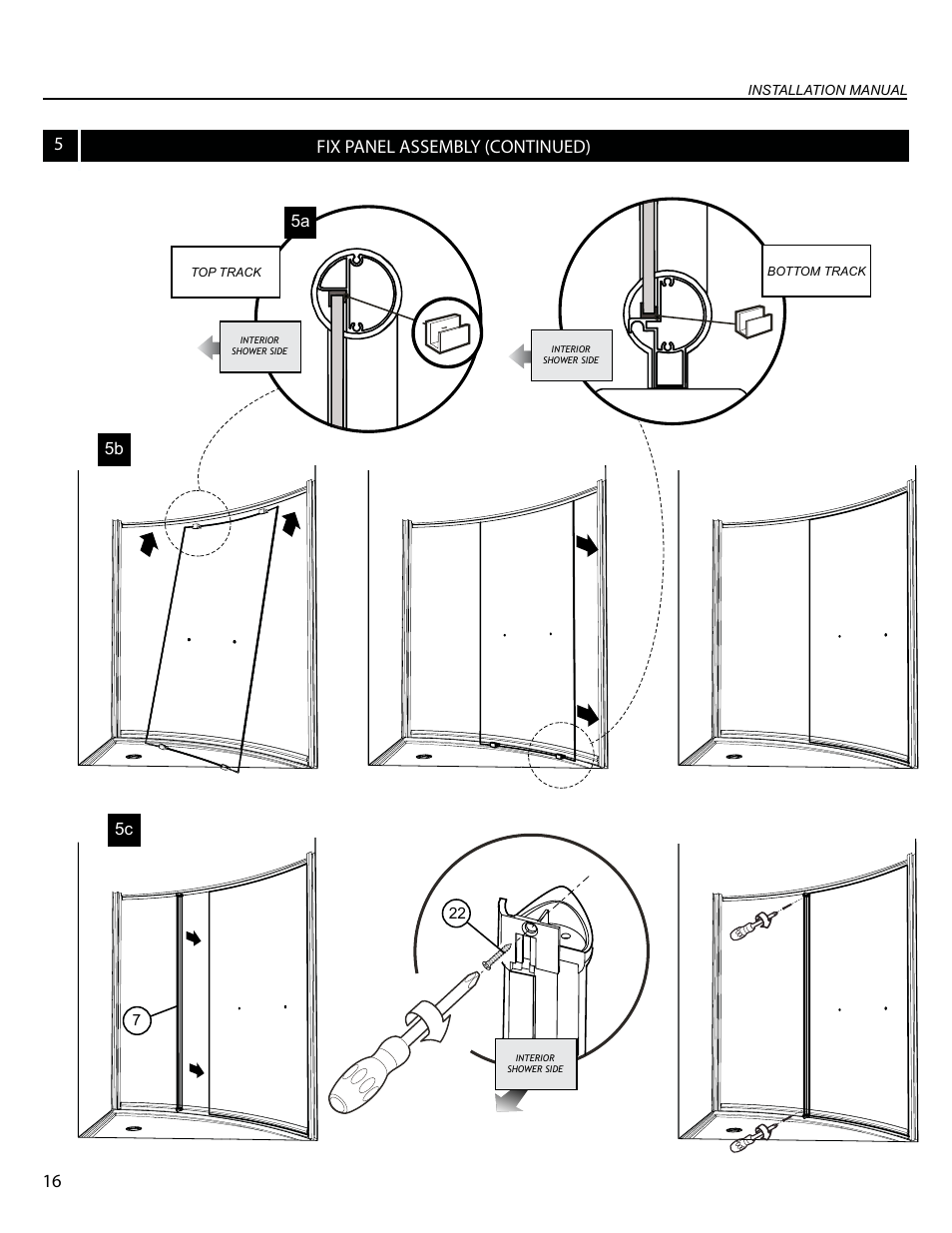 5fix panel assembly (continued), 5b 5c | Alumax K-NC91Z User Manual | Page 16 / 21