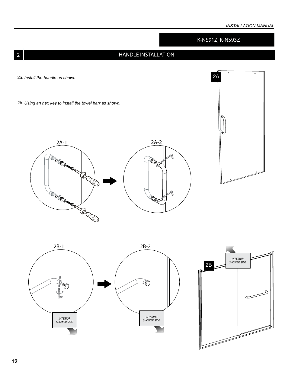 K-ns91z, k-ns93z handle installation | Alumax K-NS93Z User Manual | Page 12 / 23