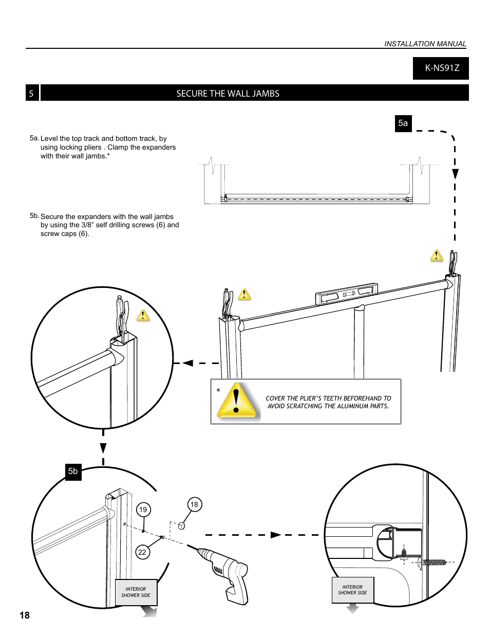 518 secure the wall jambs, K-ns91z | Alumax K-NS93Z User Manual | Page 18 / 23