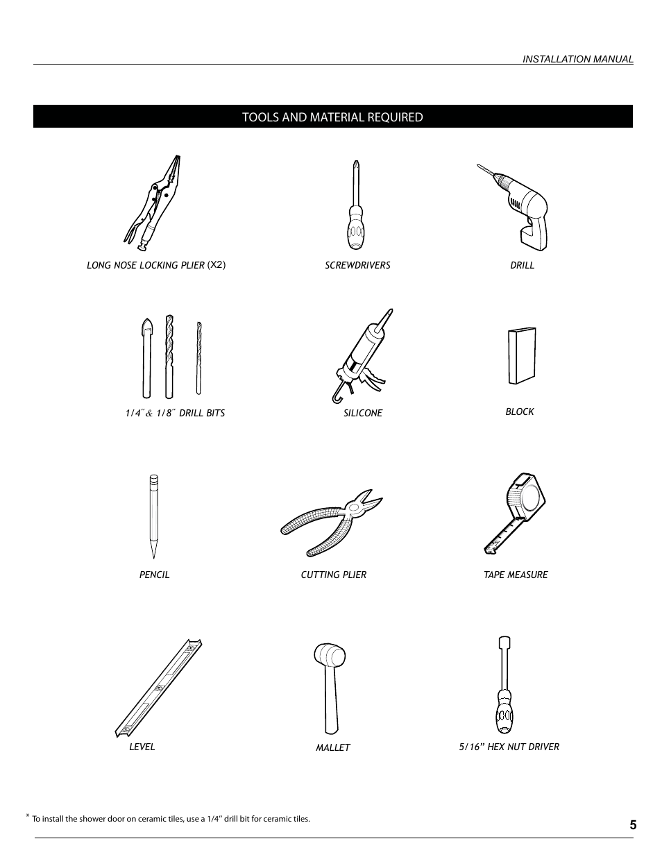 5tools and material required | Alumax K-NS93Z User Manual | Page 5 / 23