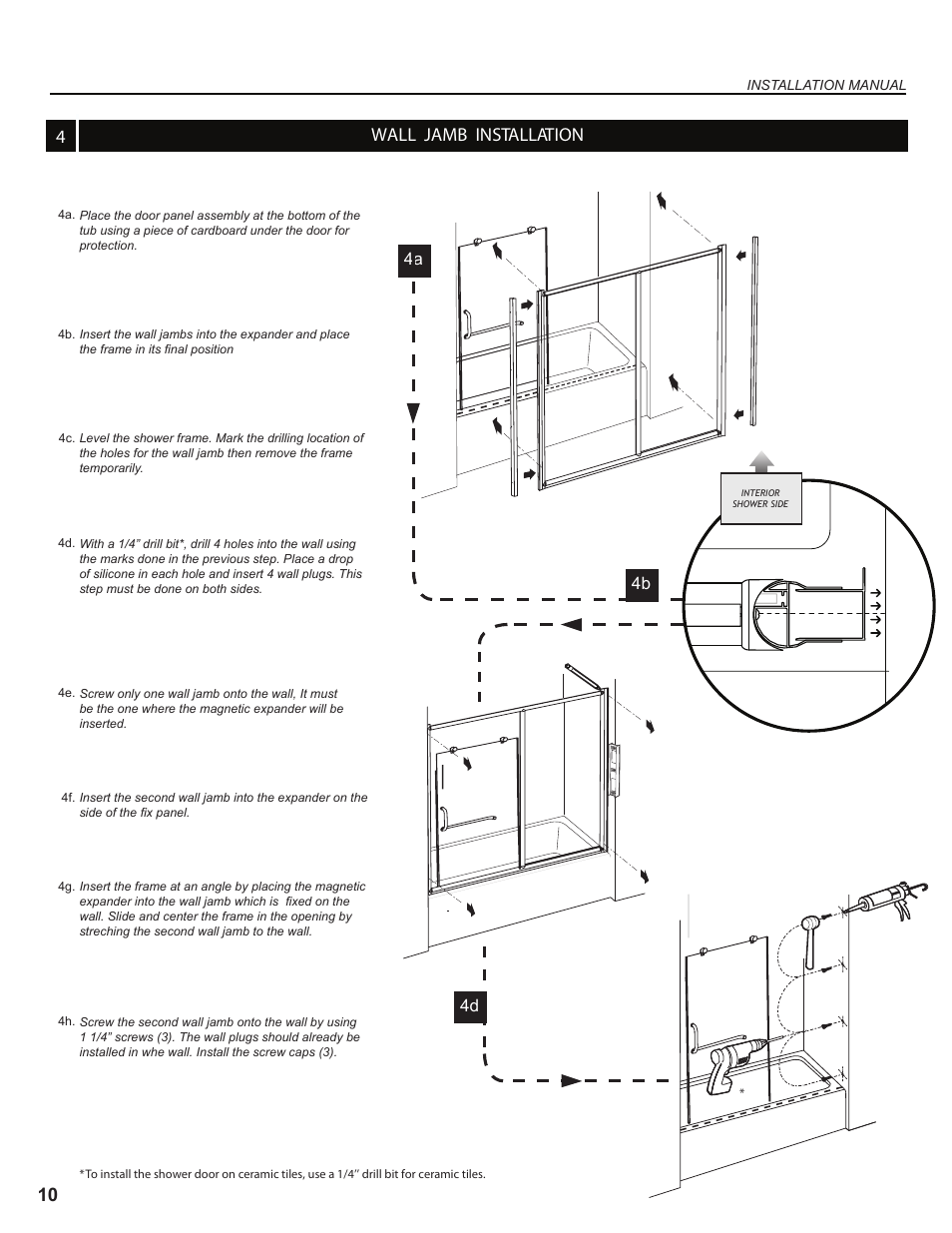 410 wall jamb installation, 4a 4b 4d | Alumax K-NS91Z User Manual | Page 10 / 38