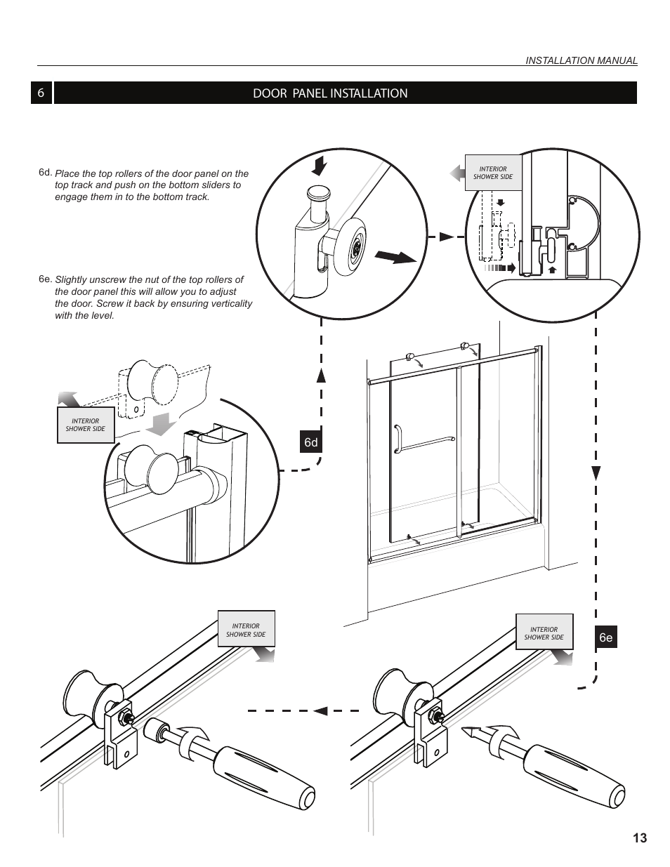 613 door panel installation, 6d 6e | Alumax K-NS91Z User Manual | Page 13 / 38