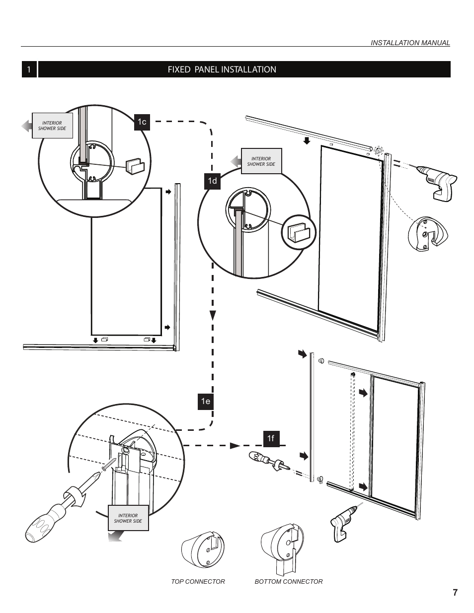 17 fixed panel installation, 1e 1f 1c | Alumax K-NS91Z User Manual | Page 7 / 38