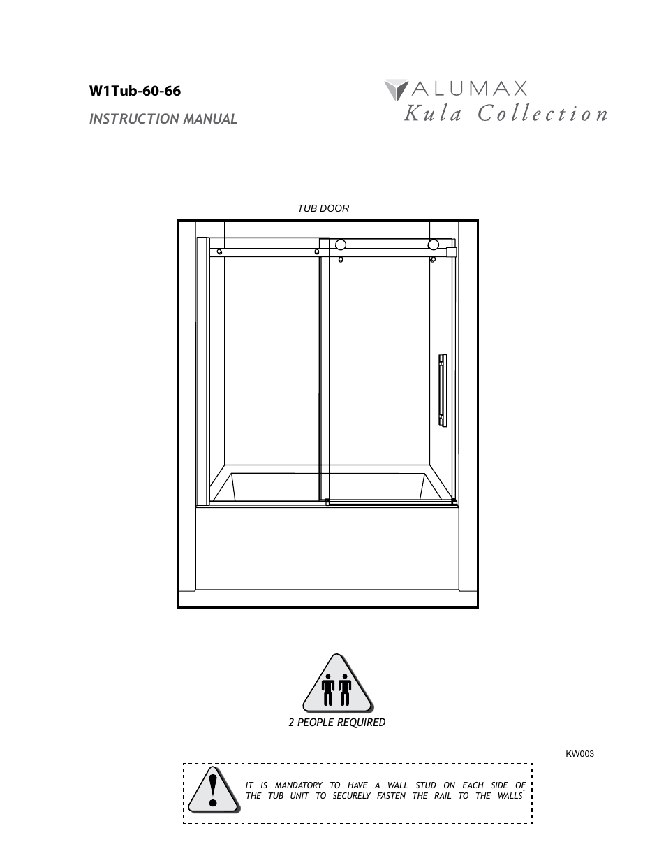 Alumax W1 TUB User Manual | 19 pages