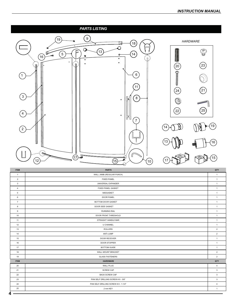 Instruction manual parts listing | Alumax WC 66 User Manual | Page 4 / 20