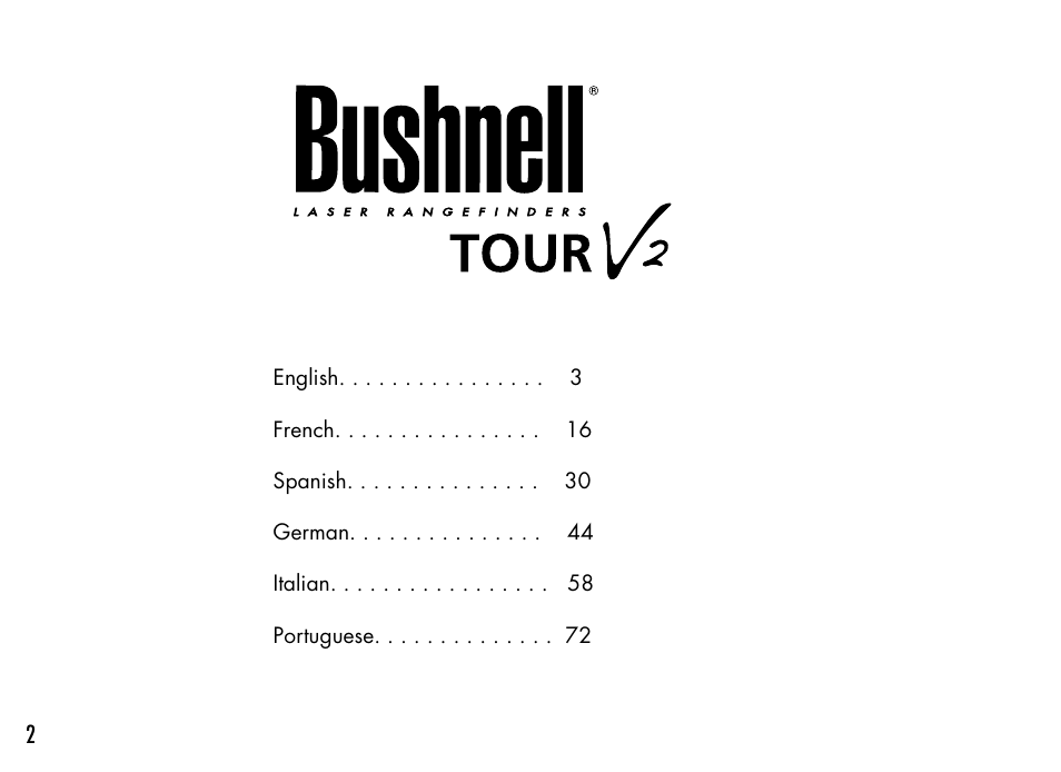 Bushnell TOURV2 201929 User Manual | Page 2 / 96