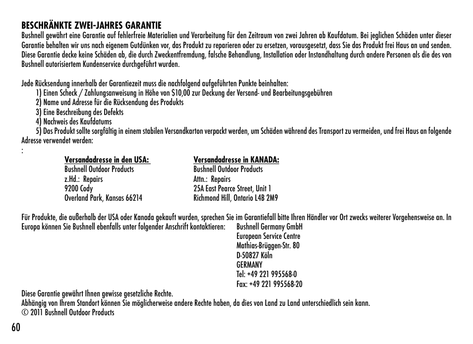 Bushnell TOURV2 201929 User Manual | Page 60 / 96