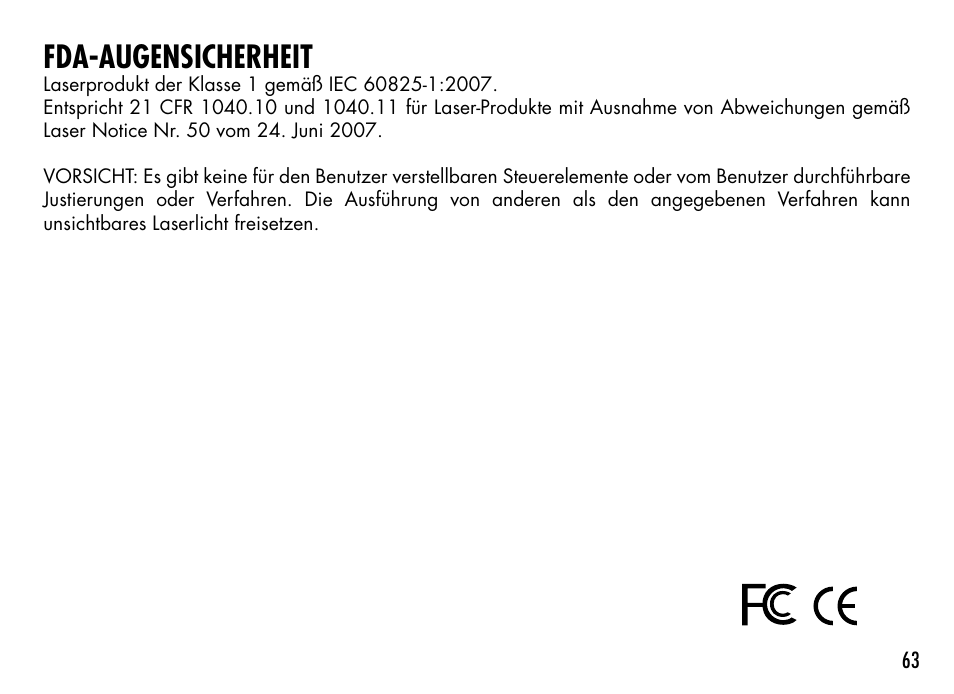 Fda-augensicherheit | Bushnell TOURV2 201929 User Manual | Page 63 / 96