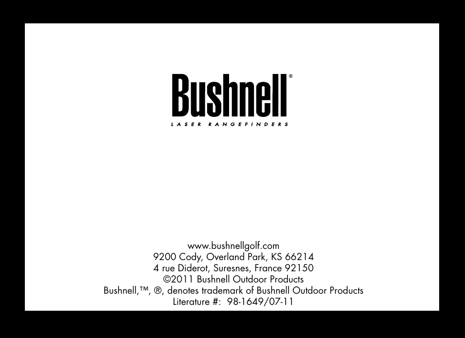 Bushnell TOURV2 201929 User Manual | Page 96 / 96